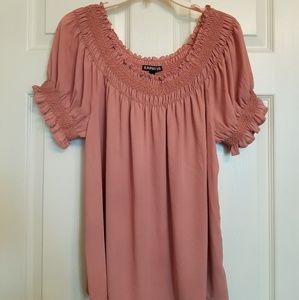 Express Dusty rose off shoulder top